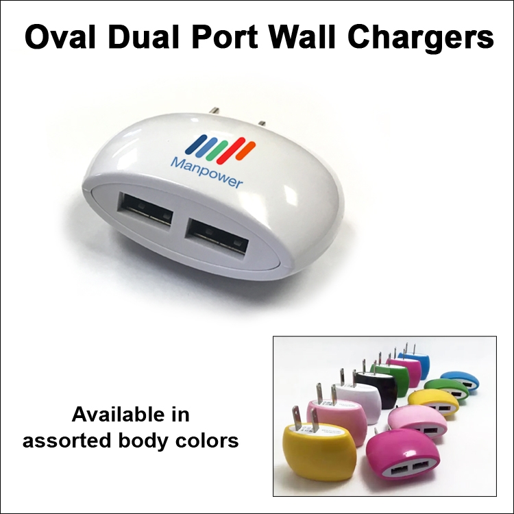 Oval Dual Port Wall Charger