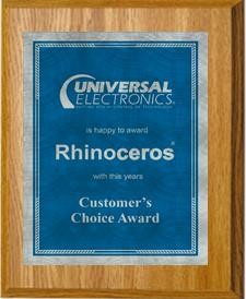 7" x 9" Oak Finish Plaque with a Blue/Silver Victory Sunray Plate 2
