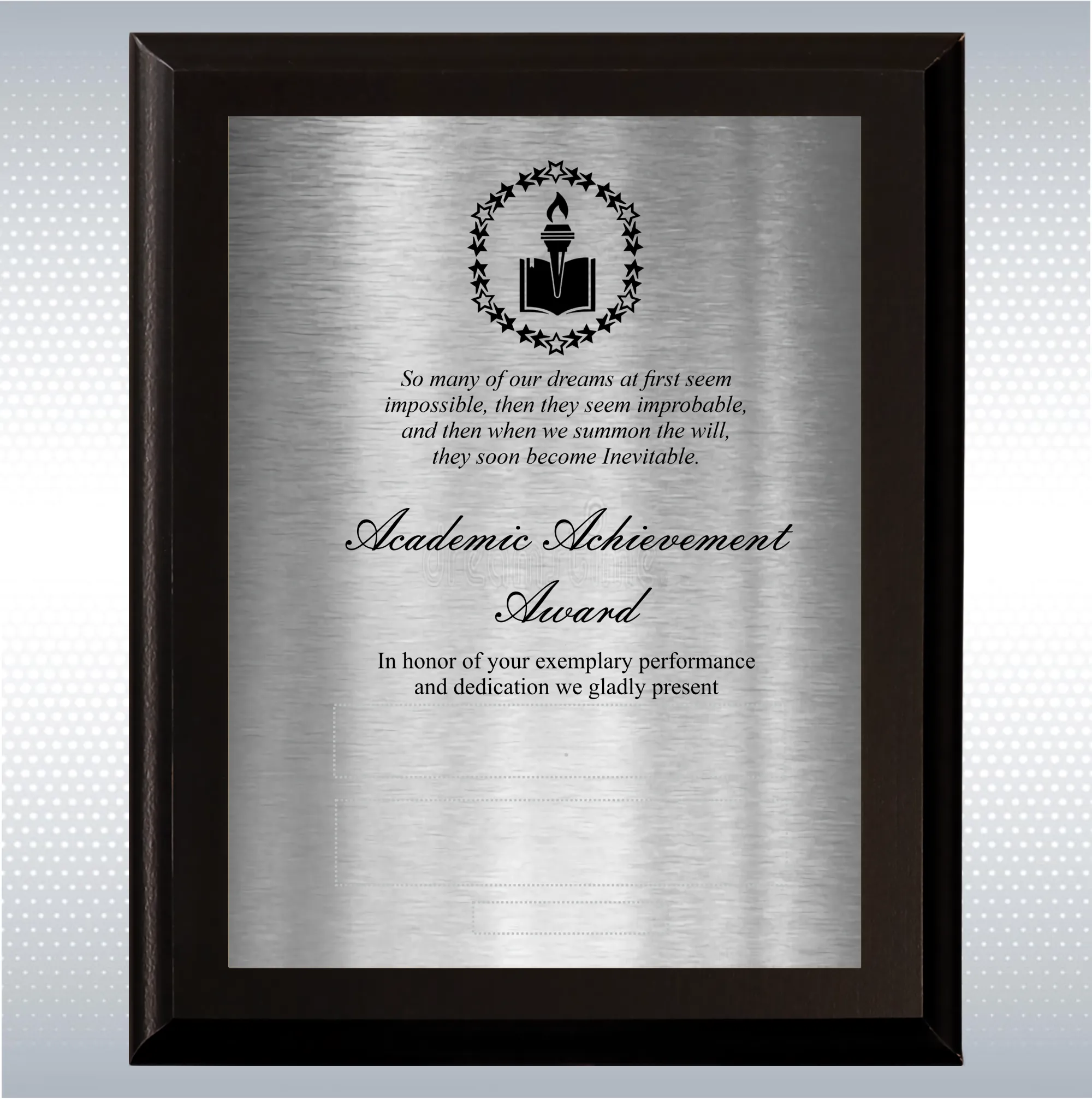 Black Matte Plaque Academic Achievement Award 12