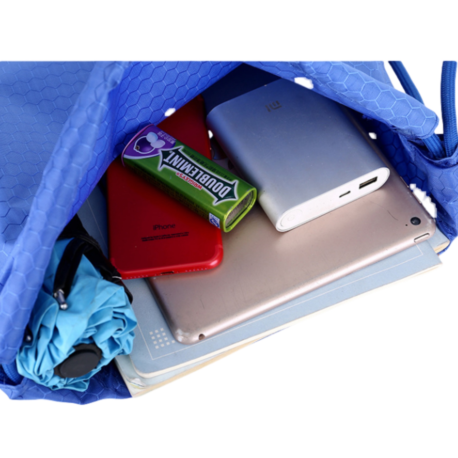Small Drawstring Backpack Bag with Zipper Pocket 13
