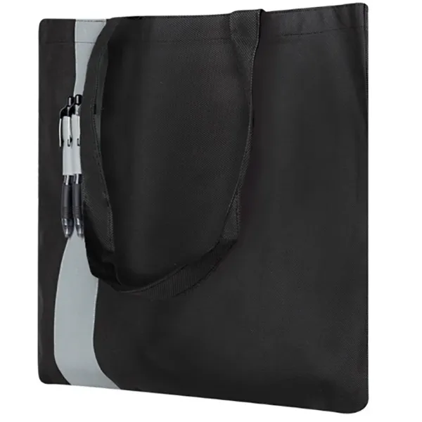 Non-Woven Colony Tote With Color Band -15x15 7
