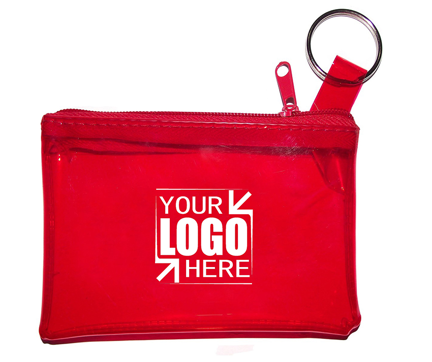 Zipper PVC Coin Pouch W/Key Ring