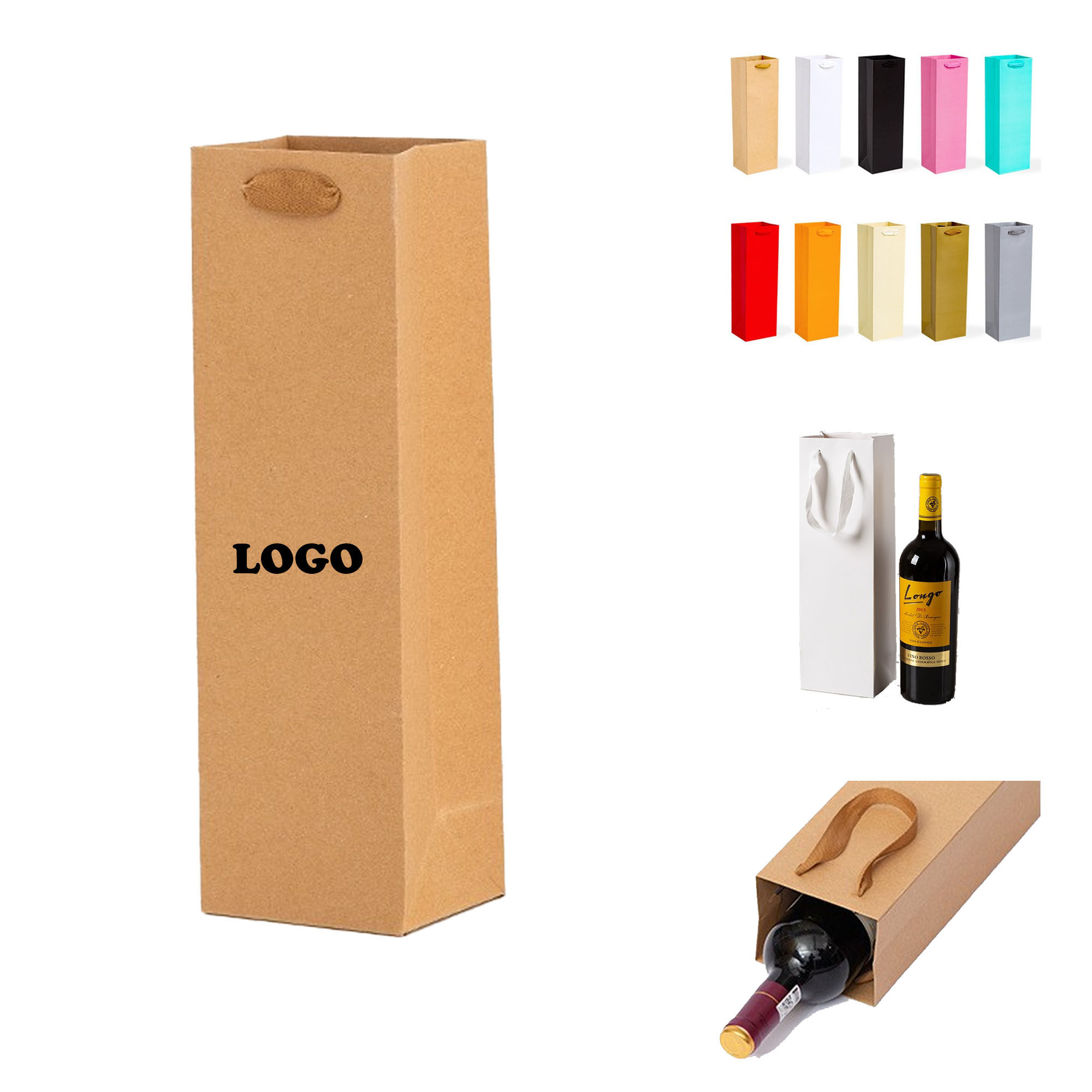 MOQ 25 pcs Premium Paper Wine Carrier Bag 2