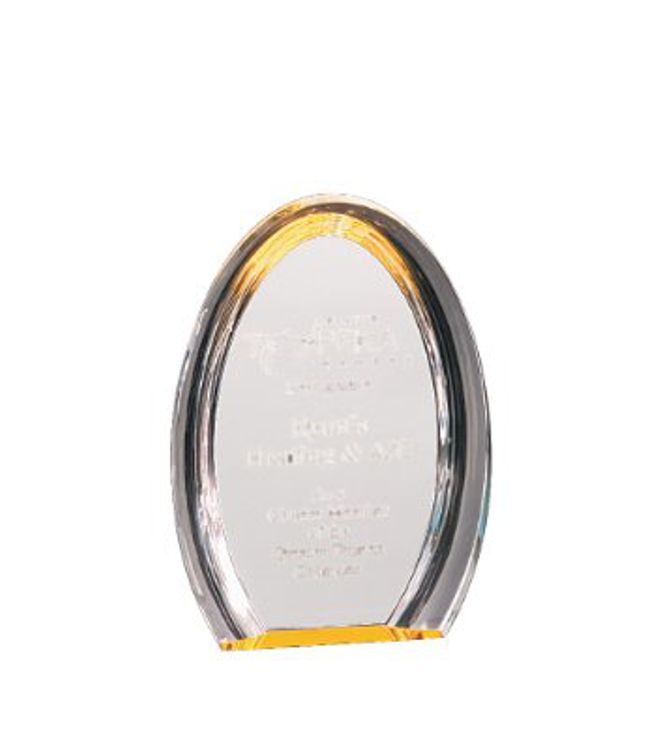 7" Oval Gold Halo Acrylic Award