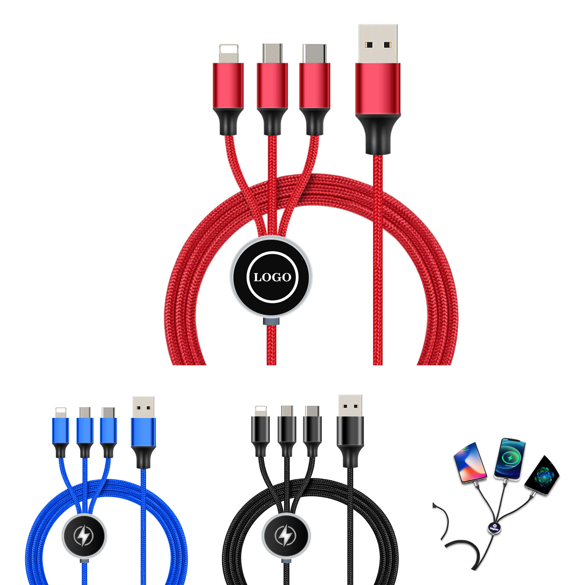 3-in-1 LED Logo Charging Cable 2