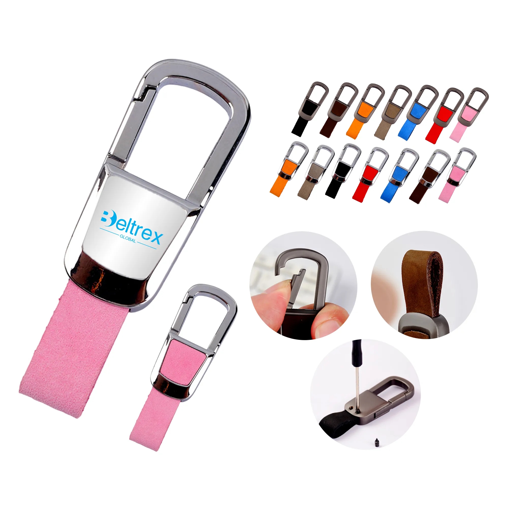 Luxury Leather Car Key Holder with Screw Fastening 13
