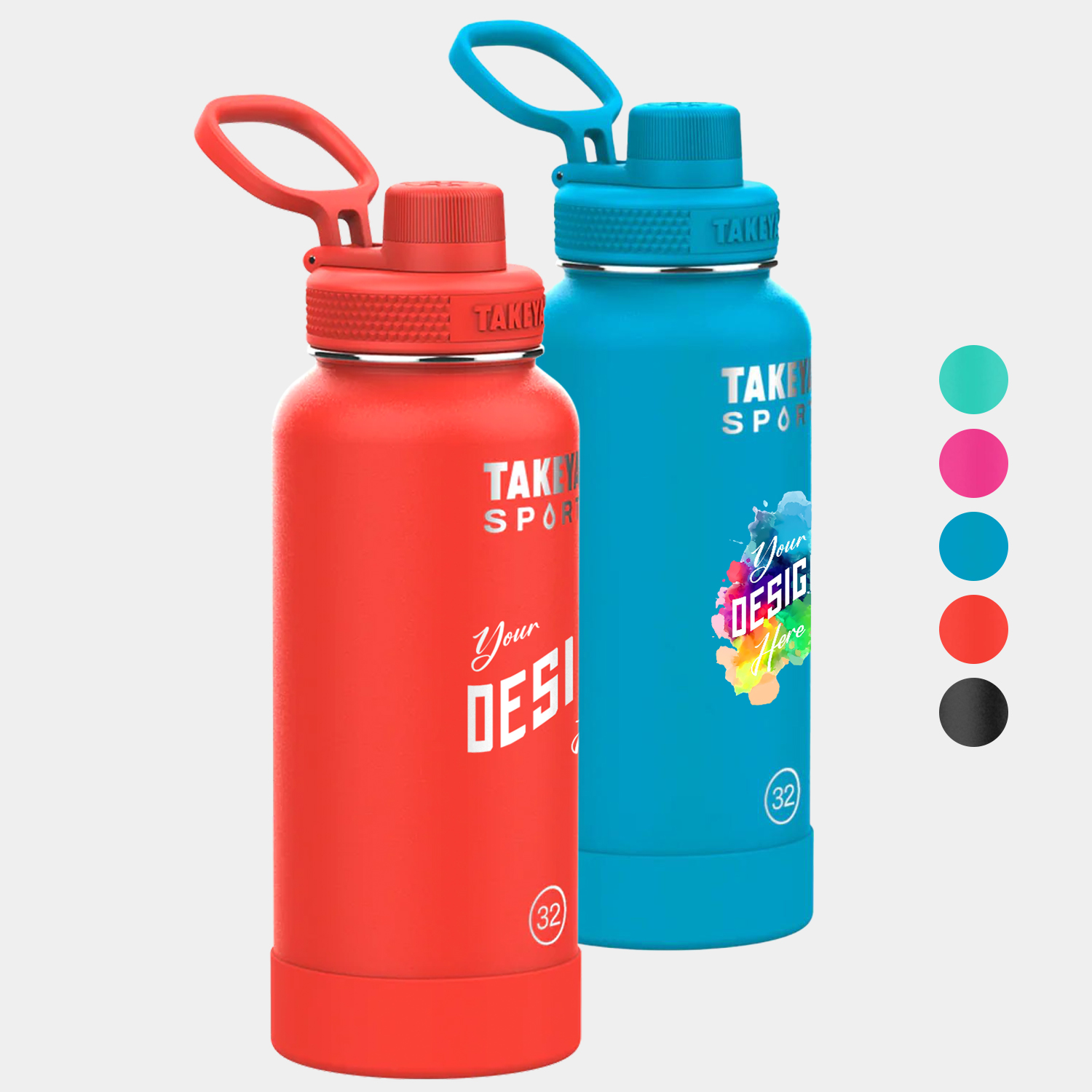 32 oz Takeya® Stainless Steel Insulated Sport Water Bottle w/ Spout Lid, custom water bottle with logo imprint 2