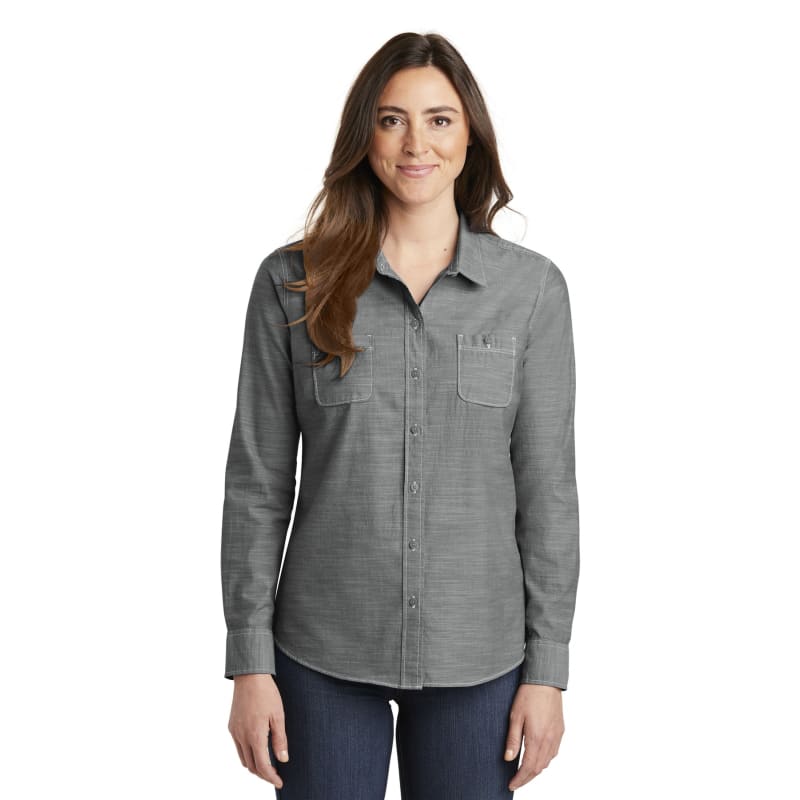 Port Authority Ladies Slub Chambray Shirt. 10