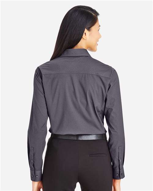 Women's CrownLux Performance® Tonal Mini Check Woven Dress Shirt - DG535W 8