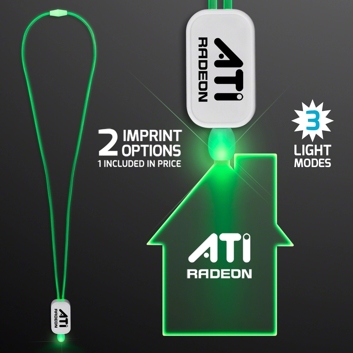 LED Neon Lanyards with Acrylic House Pendant 5
