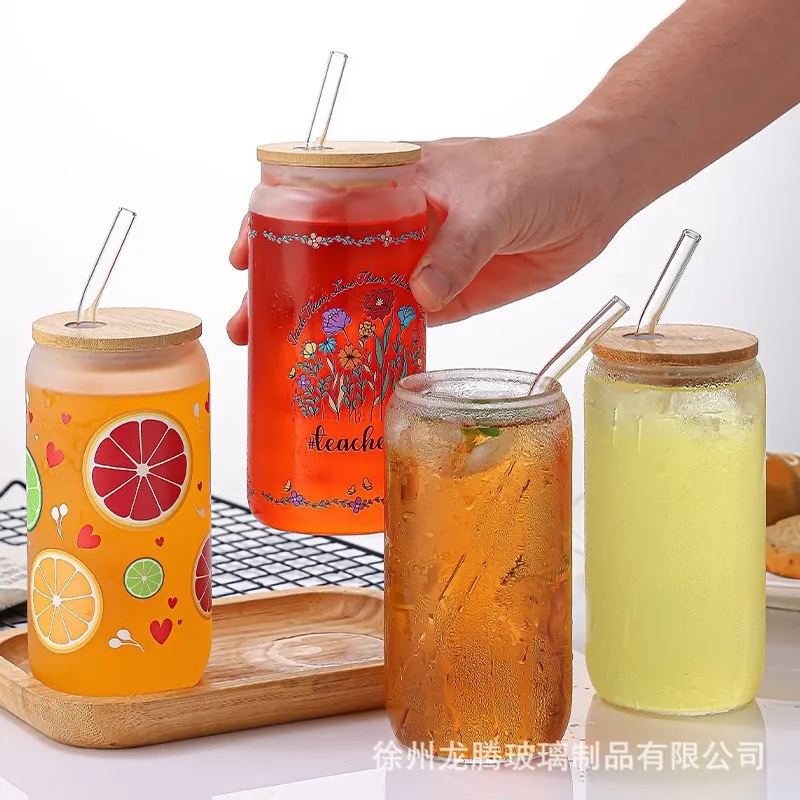 16OZ Glass Mason Jar With Lid And Straw 6