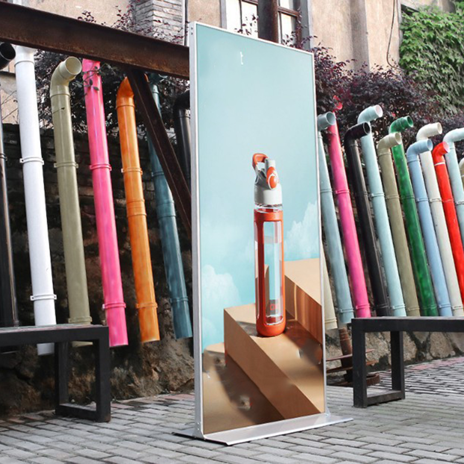 Display Rack Vertical Aluminum Alloy Double-Sided Poster 5