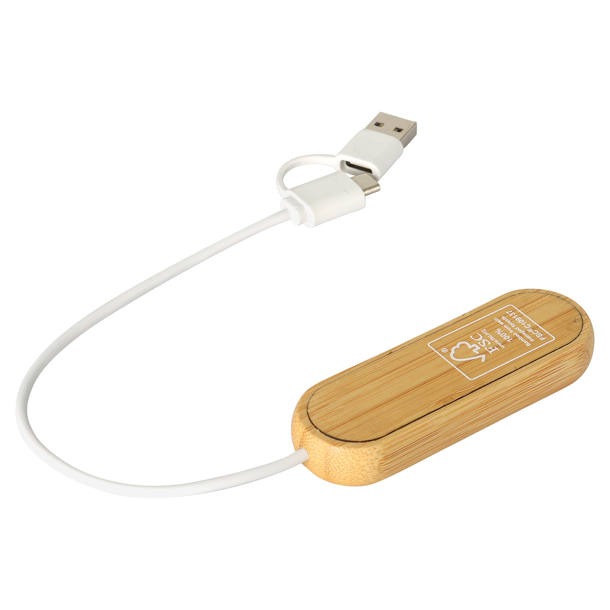 Bamboo Dual Port USB & Type-C Hub 5