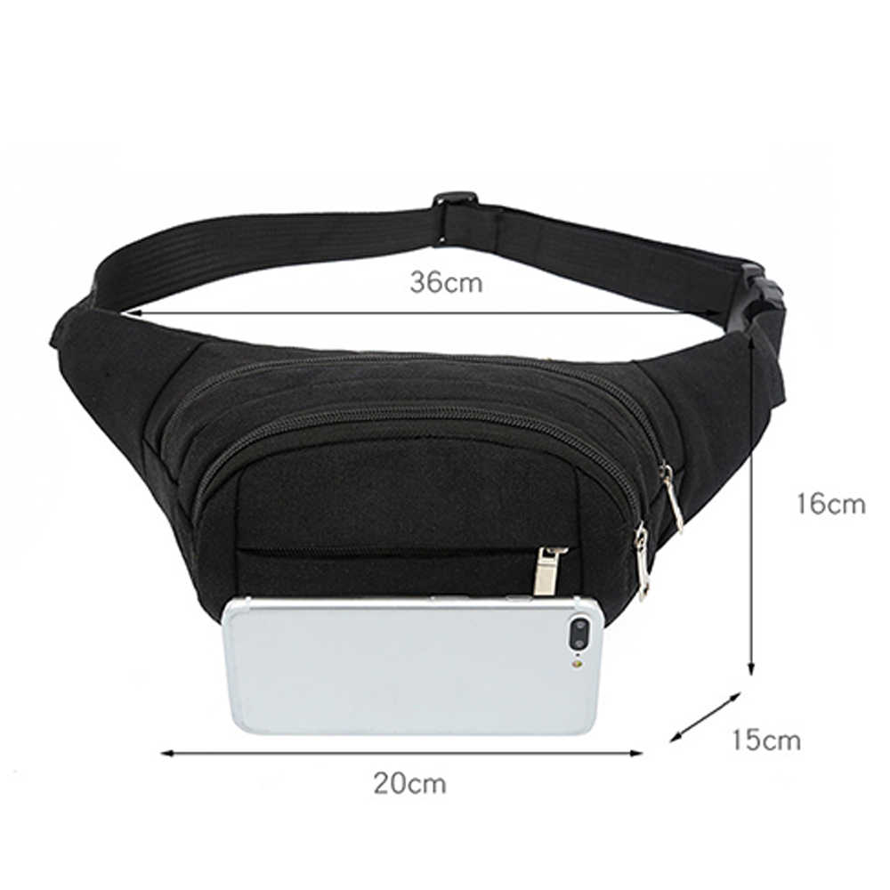 Multifunctional large canvas fanny pack waist bag chest bag 13