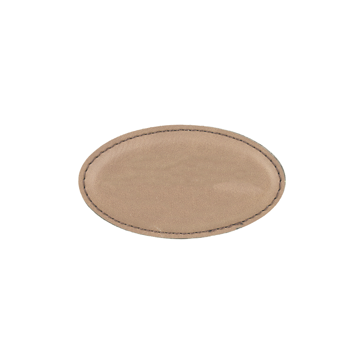 3 1/4" x 1 3/4" Dark Brown Leatherette Oval Badge w/ Magnet 3