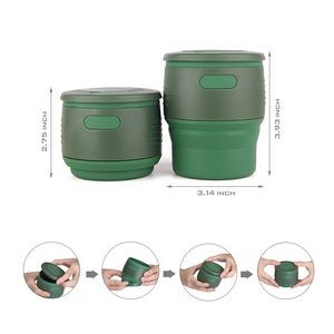 Collapsible Silicone Coffee Mug Cup With Integrated Straw And Coaster Lid 3