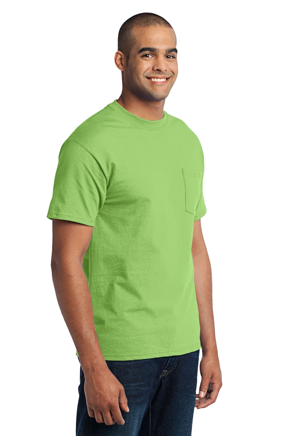 Port & Co Core Blend Pocket Tee. PC55P 60