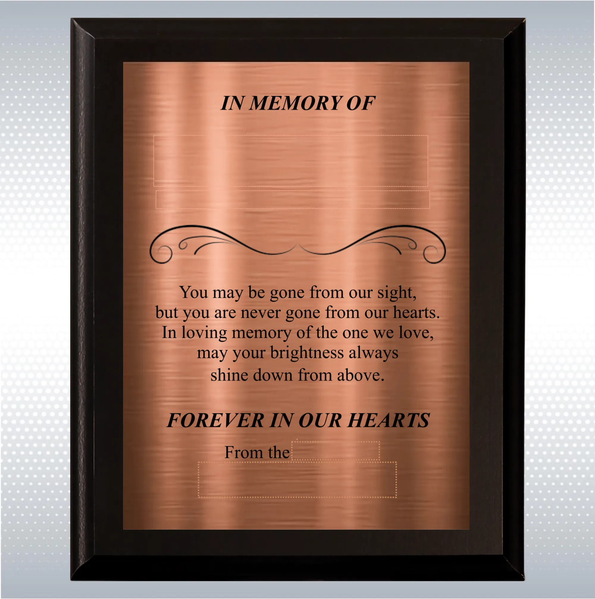 Black Matte Personalized Memorial Plaque Gift 8