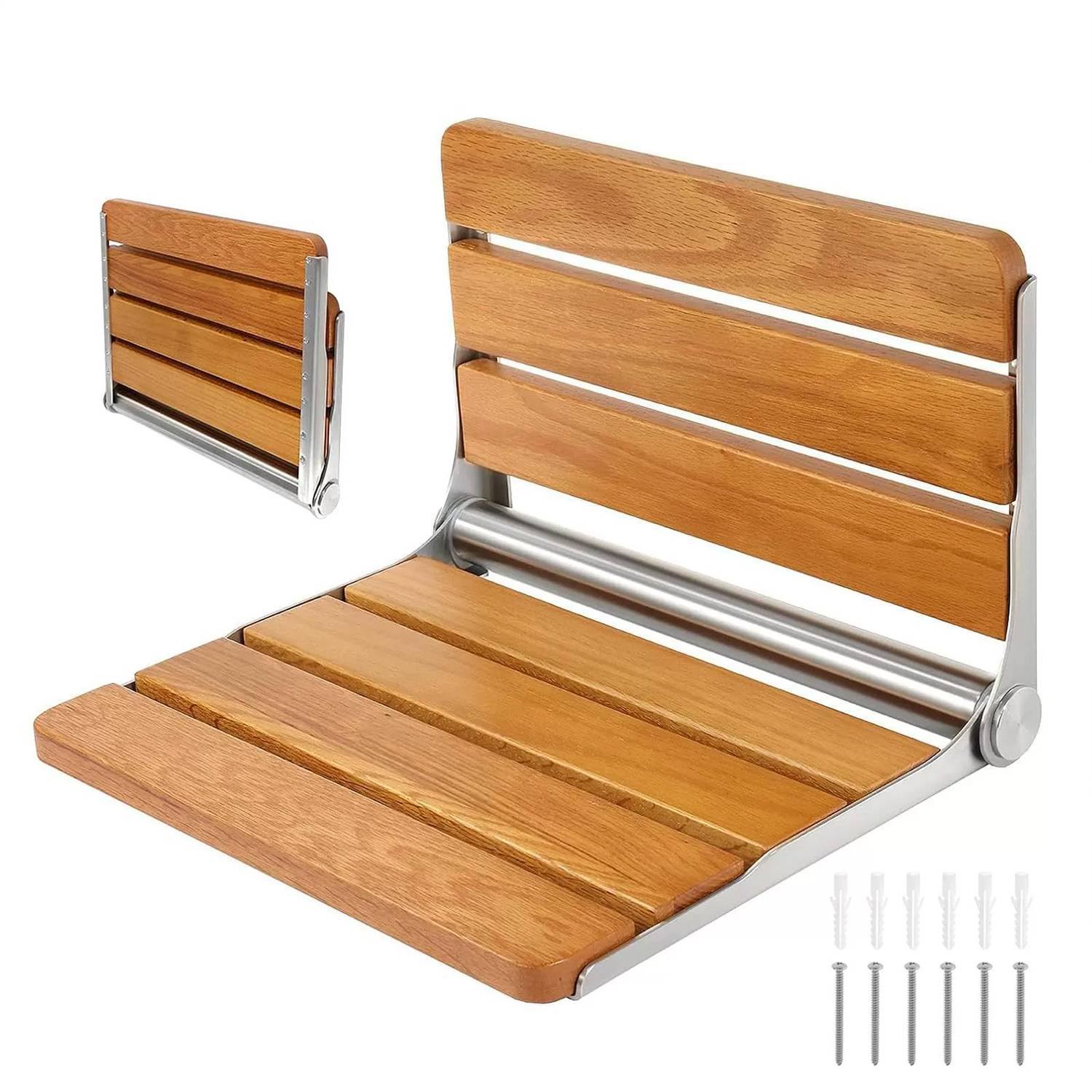Custom Wall-Mounted Folding Wooden Chair 6
