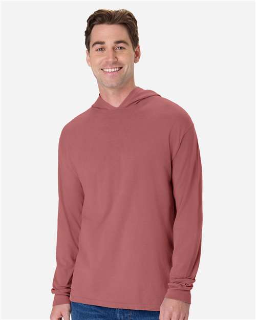 Unisex Garment-Dyed Jersey Hooded Long Sleeve T-Shirt - GDH280 48