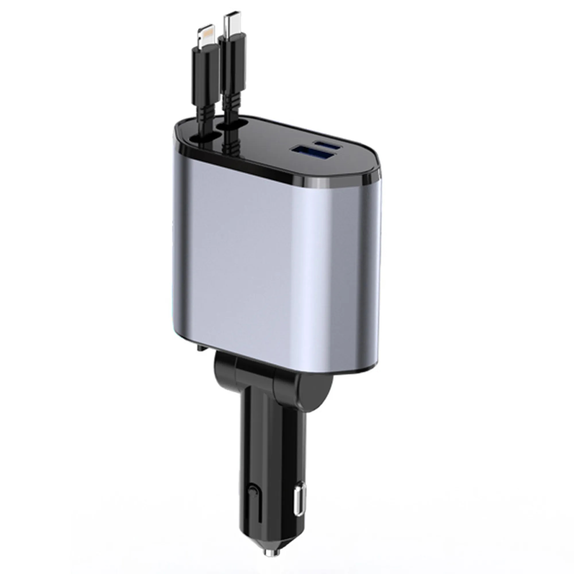 Retractable Cable Car Charger 120W with Adjustable Angle 2