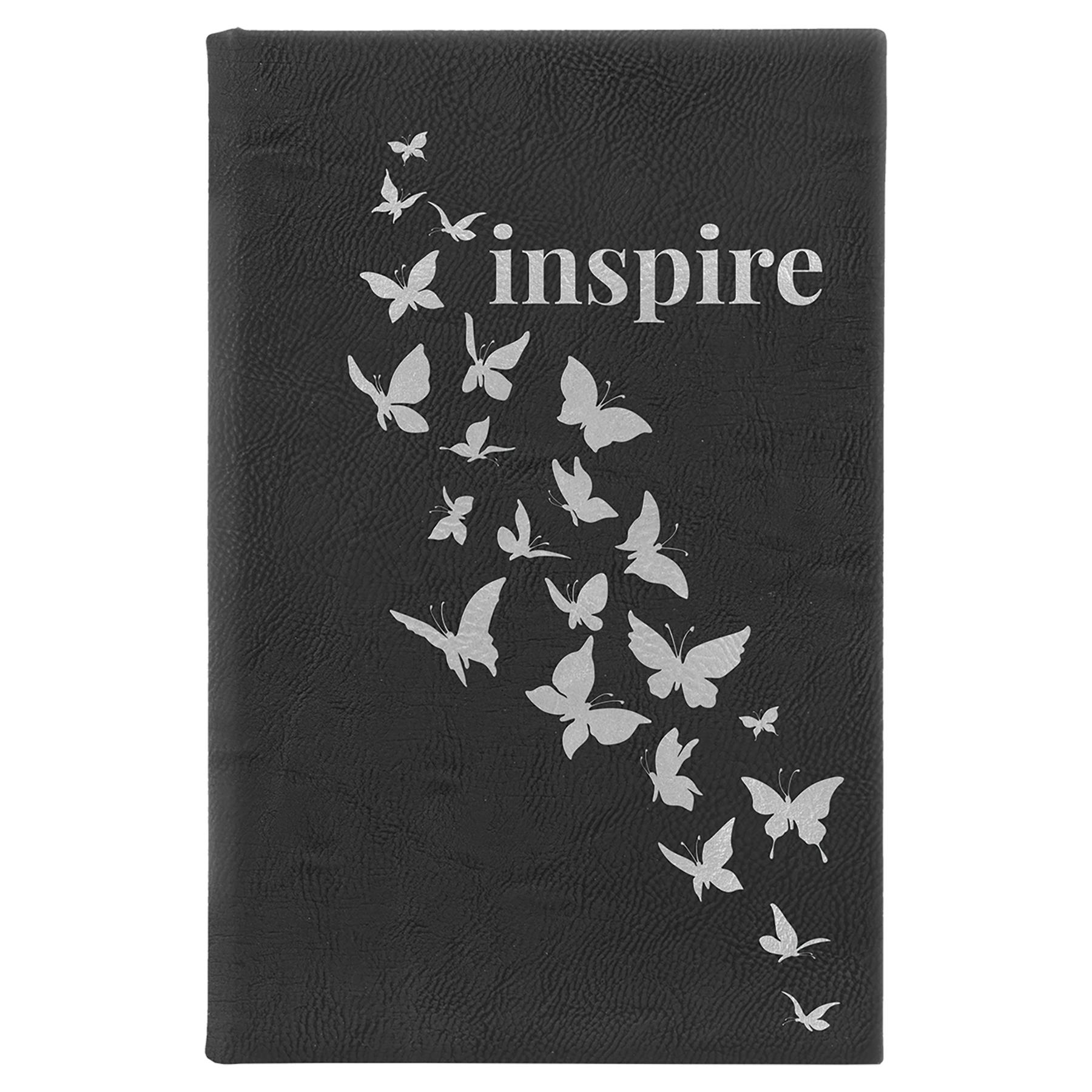 5 1/4" x 8 1/4" Black/Silver Leatherette Sketch Book-Unlined Paper 1