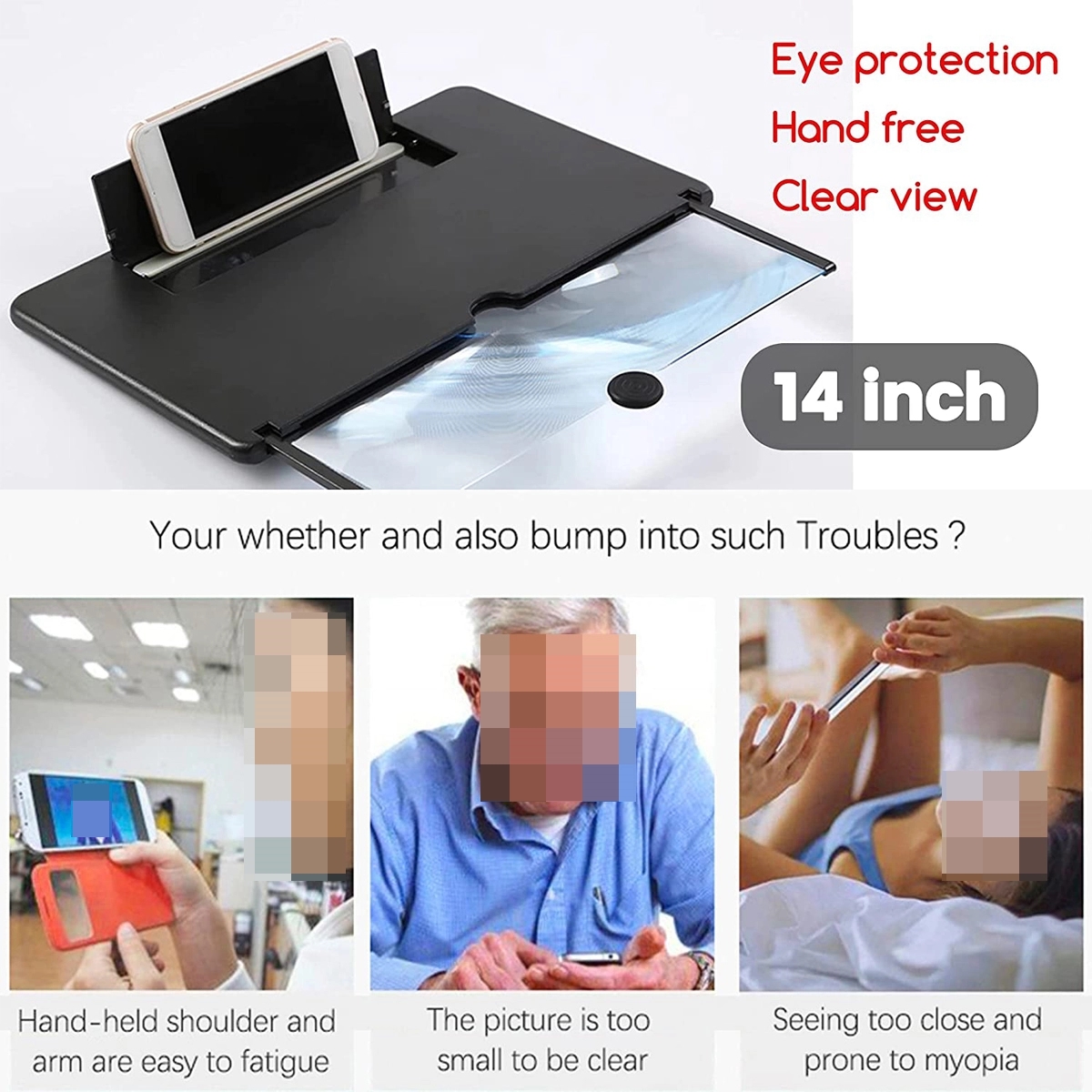 Screen Magnifier Stand 14 Inch 3D Foldable Amplifier 2
