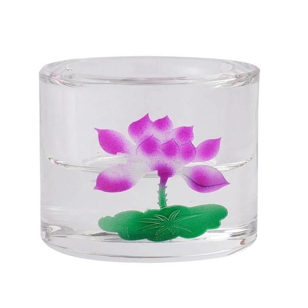 Round Crystal Glass Candle Holder 3