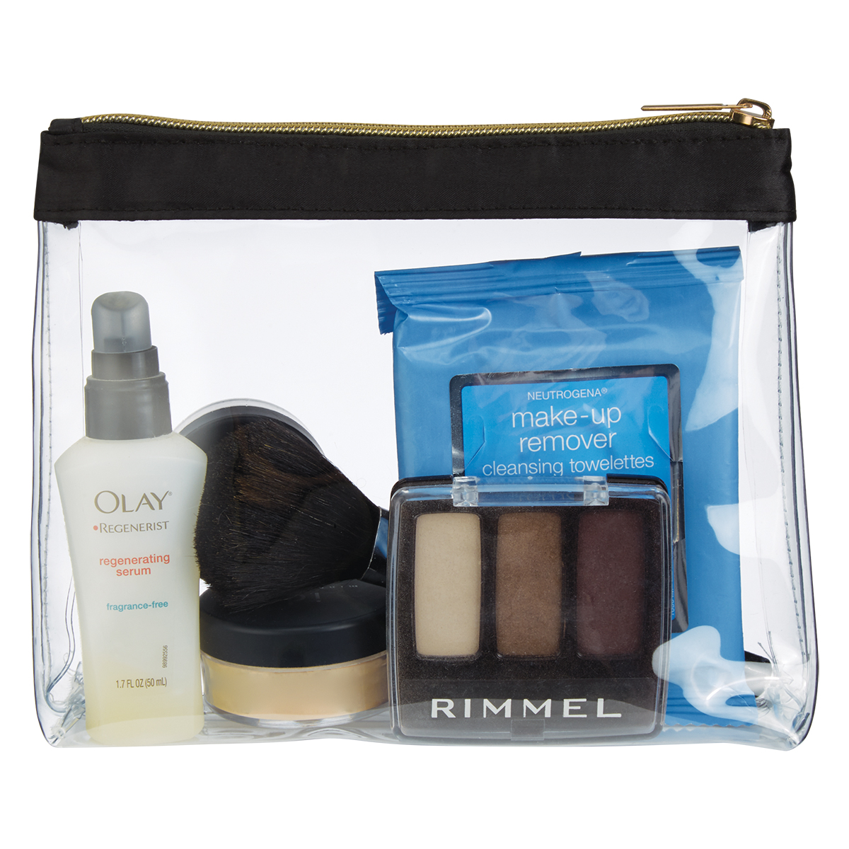Sadie Satin Clear Cosmetic Bag 1