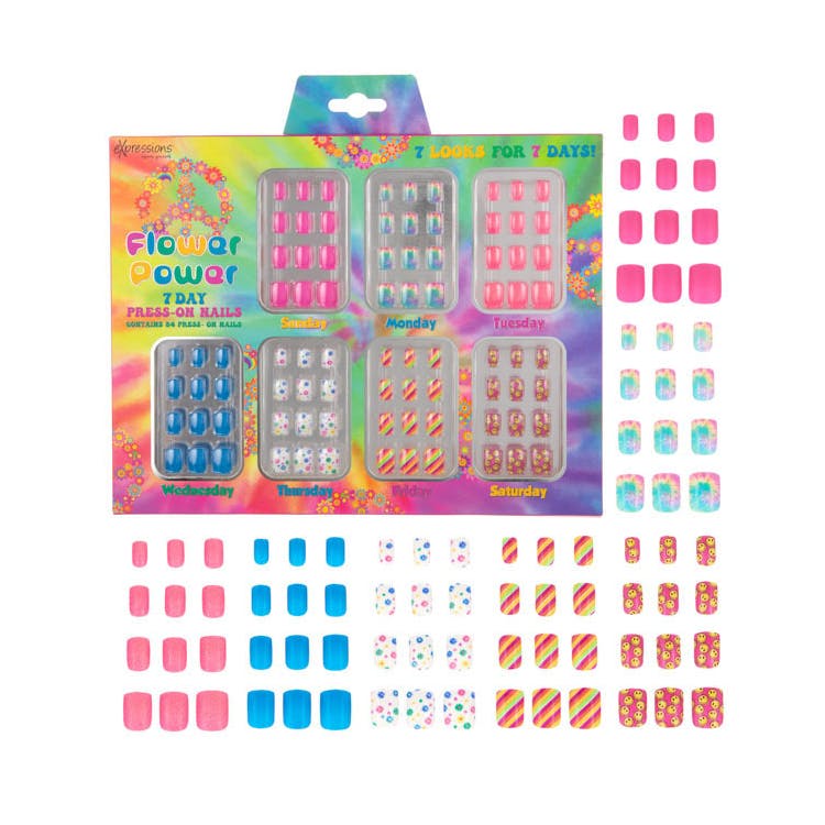 Press-On Nails Manicure Collection - 84 Pieces Flower Power 2