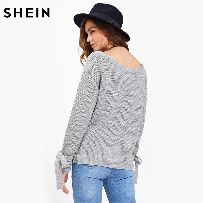 Gray Mesh Drop Tie Jumper: Long Loose Casual Pullover, custom hoodie or sweatshirt with logo imprint 7