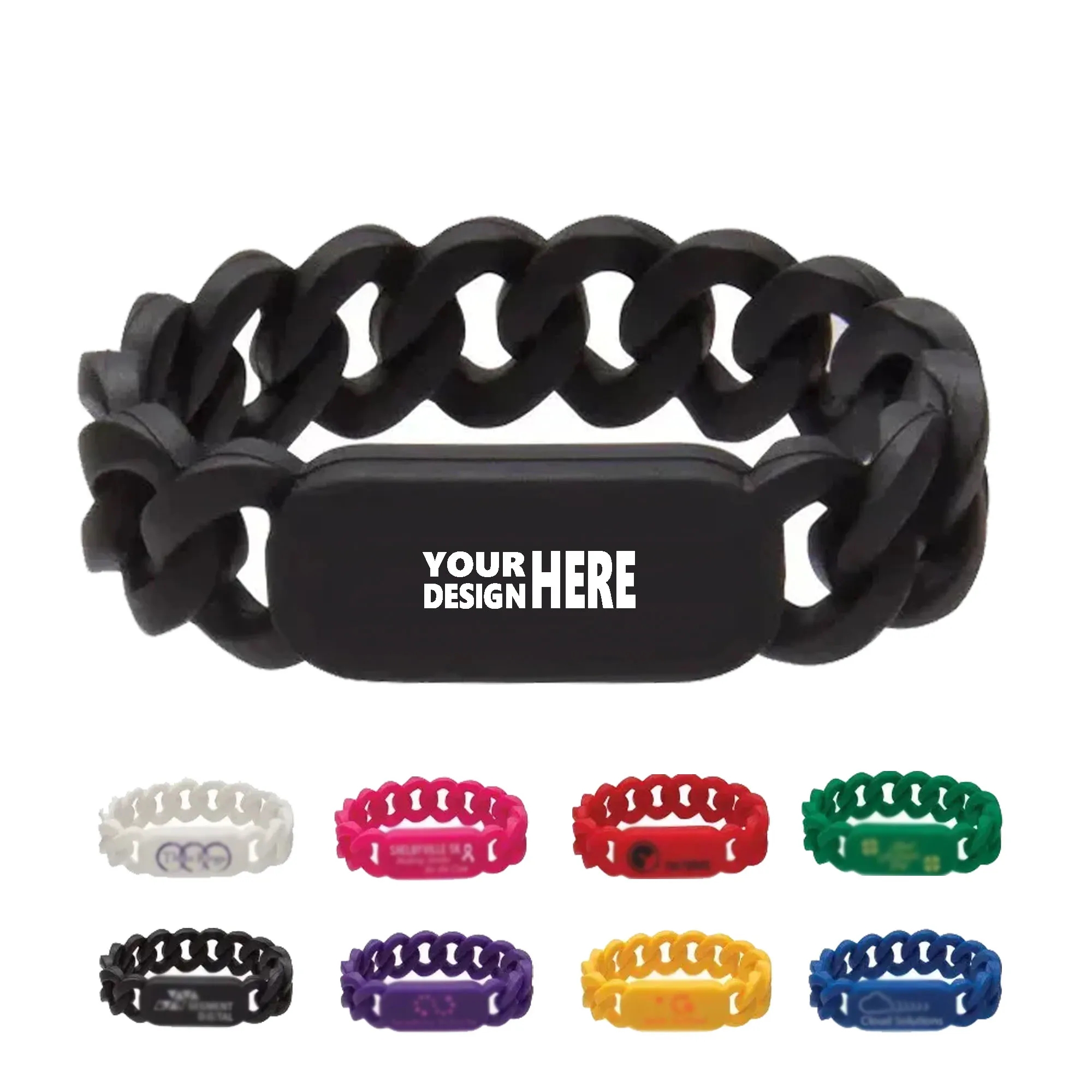 Silicone Chain Link Twist Band Bracelet