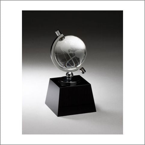 6 Inch Crystal Spinning Globe On Black Base 2