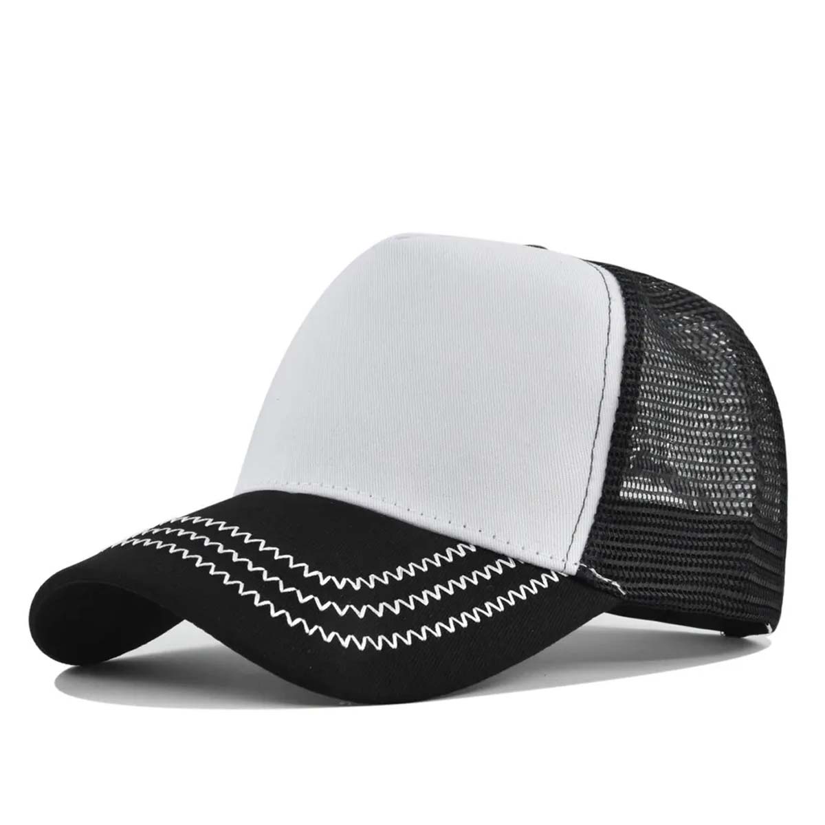 Durable 5 Panel Trucker Hat with Breathable Mesh Back 7