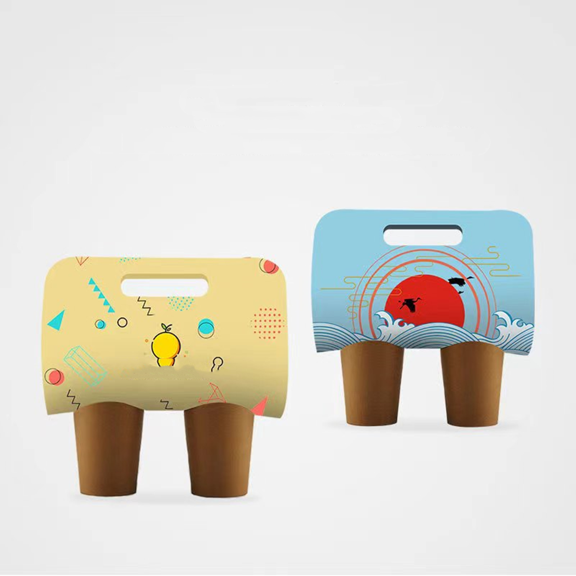 Disposable 2 Cups Drink Carrier 3