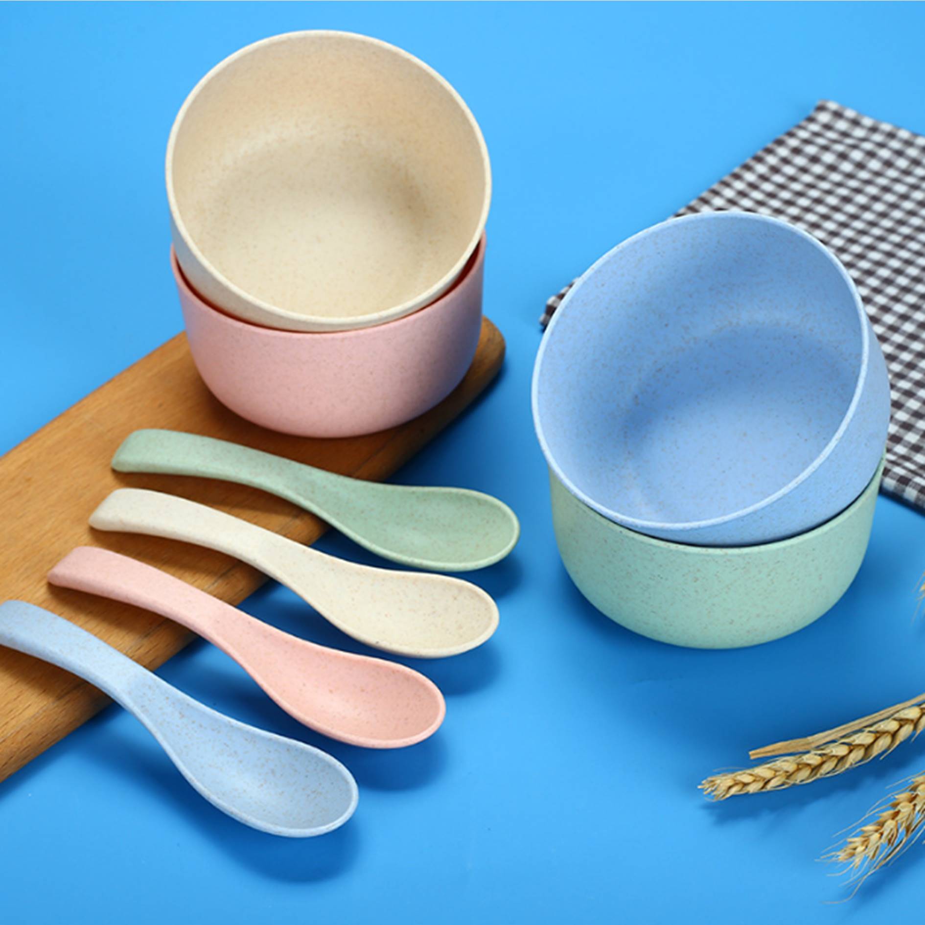 Kids Wheat Straw Cutlery Set 2