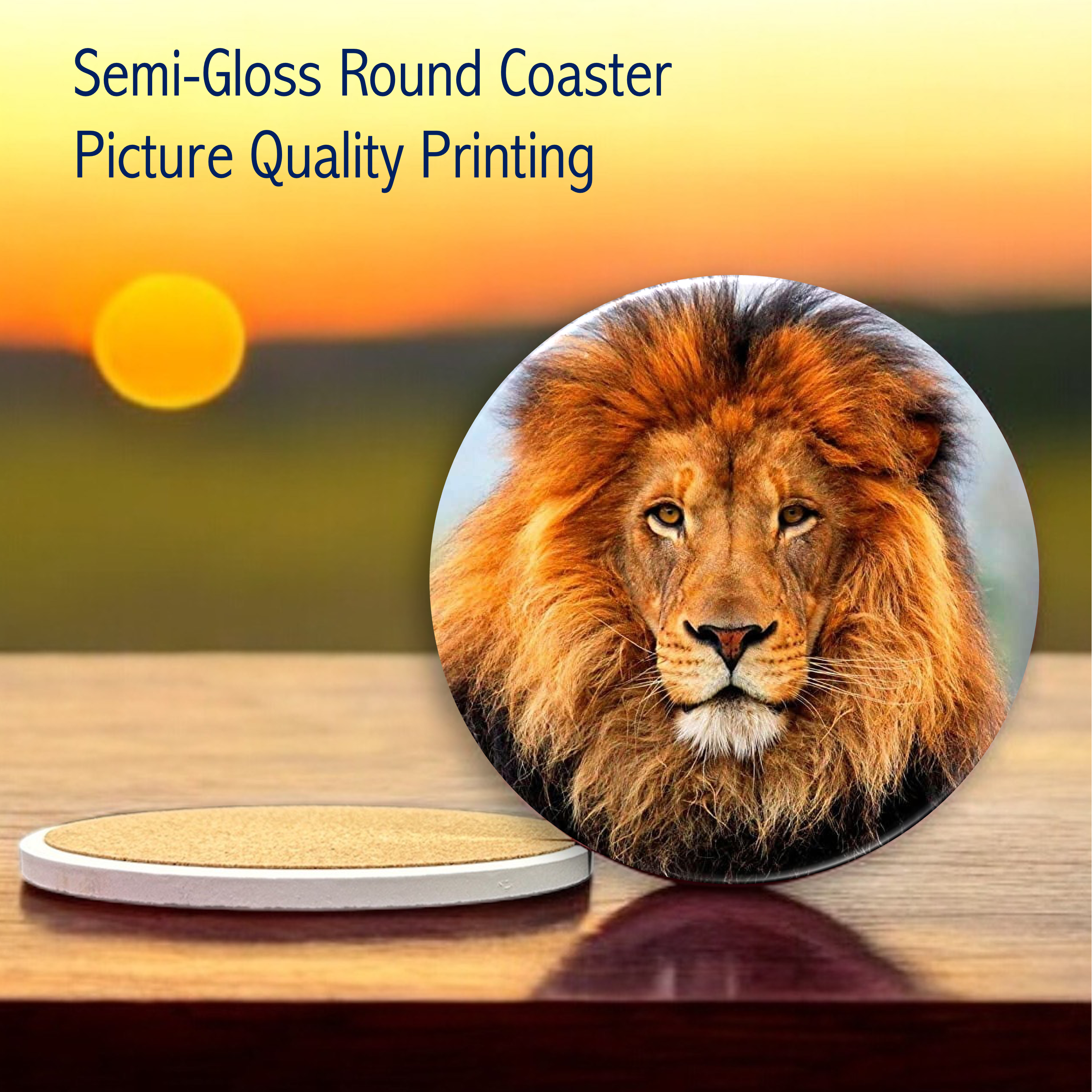 Semi-Gloss White Ceramic Round Coaster 4