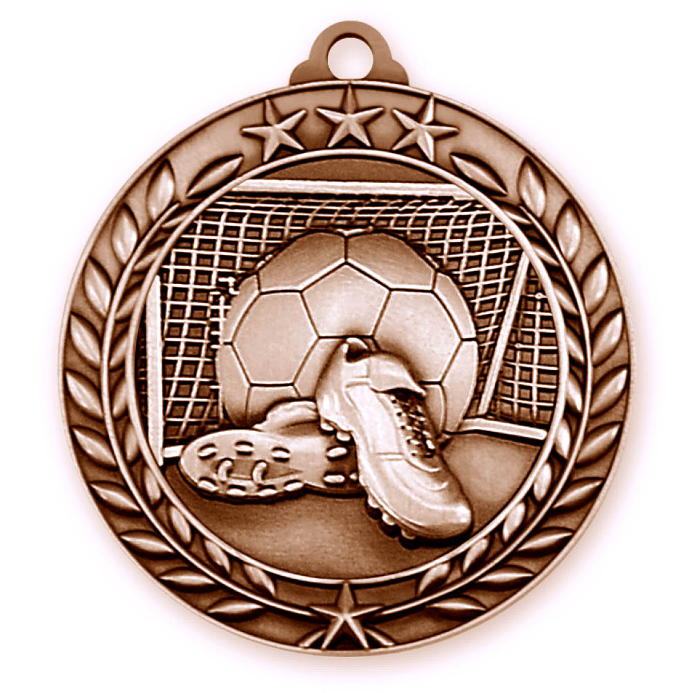 Soccer Wreath Award Medallion (1-3/4") 3