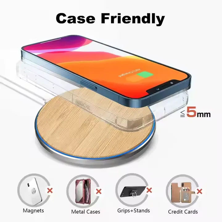 15W Wooden Wireless Charger 3