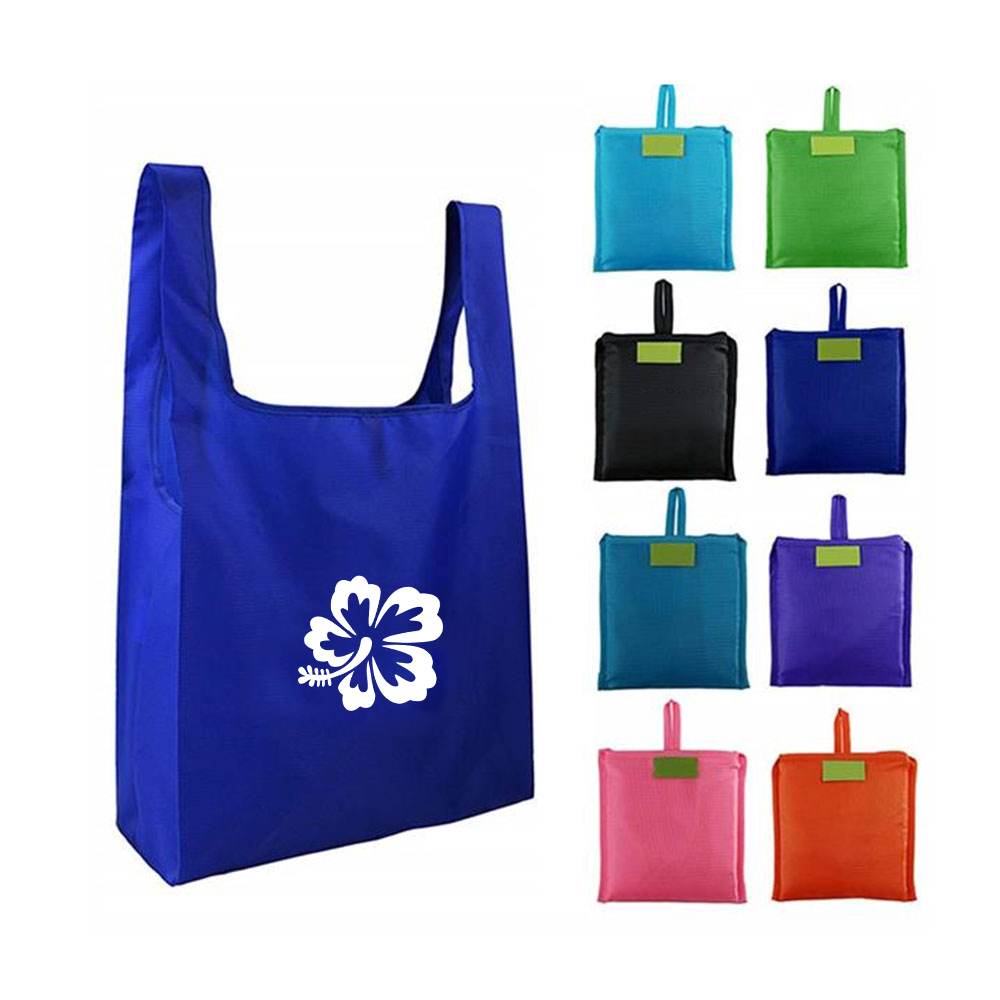 Folding Reusable Tote Grocery Bag, custom tote bag with logo imprint 2