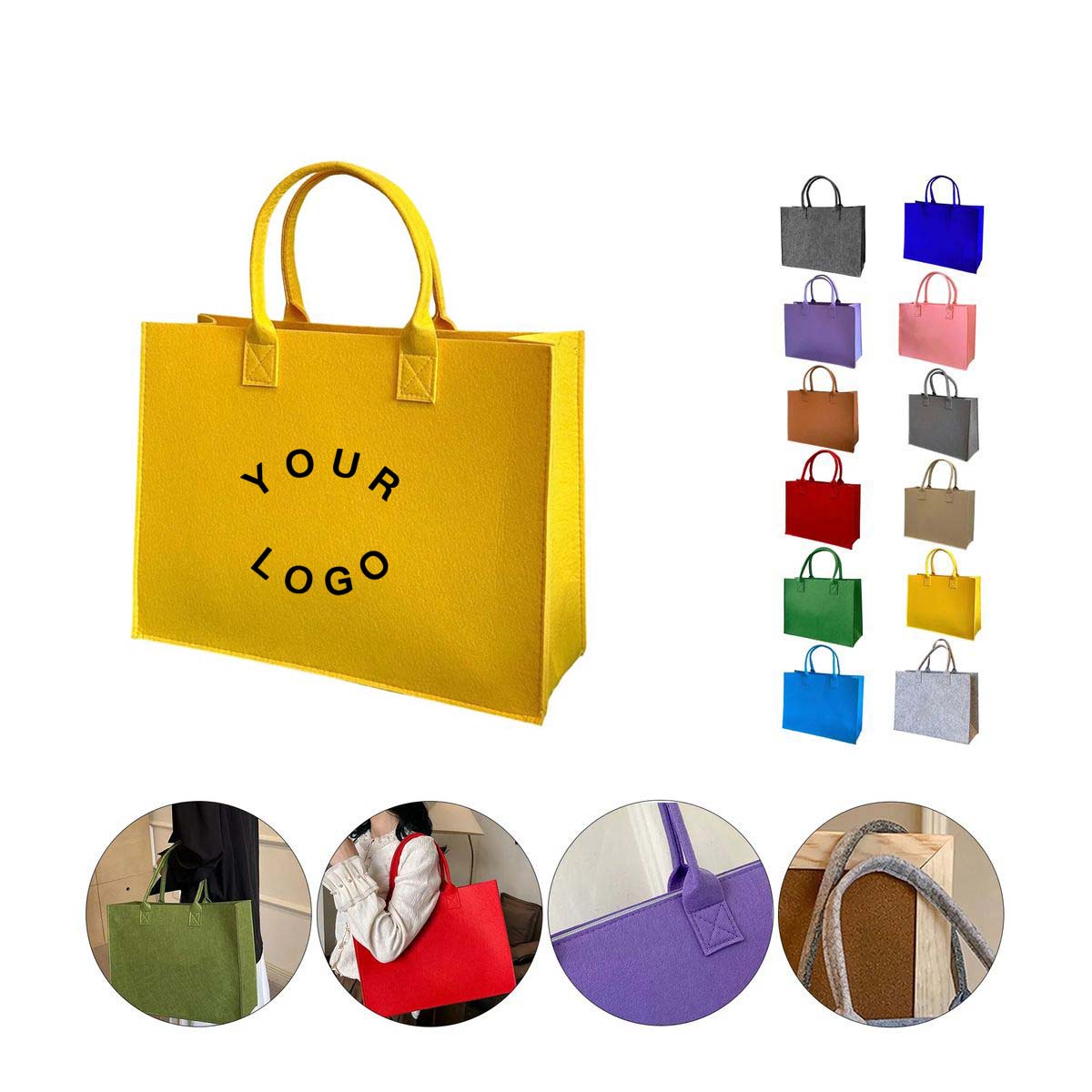 Soft Felt Tote Bag Multipurpose Carry Option 15