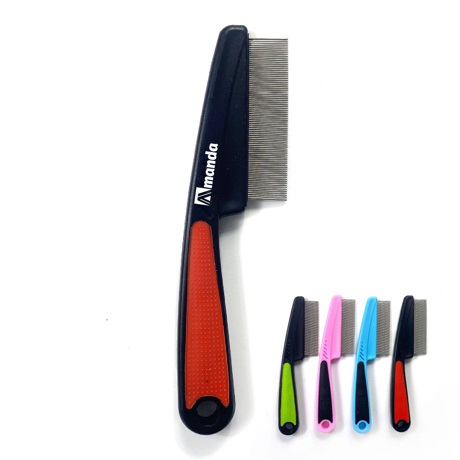 Rubber Handle Pet Comb 1