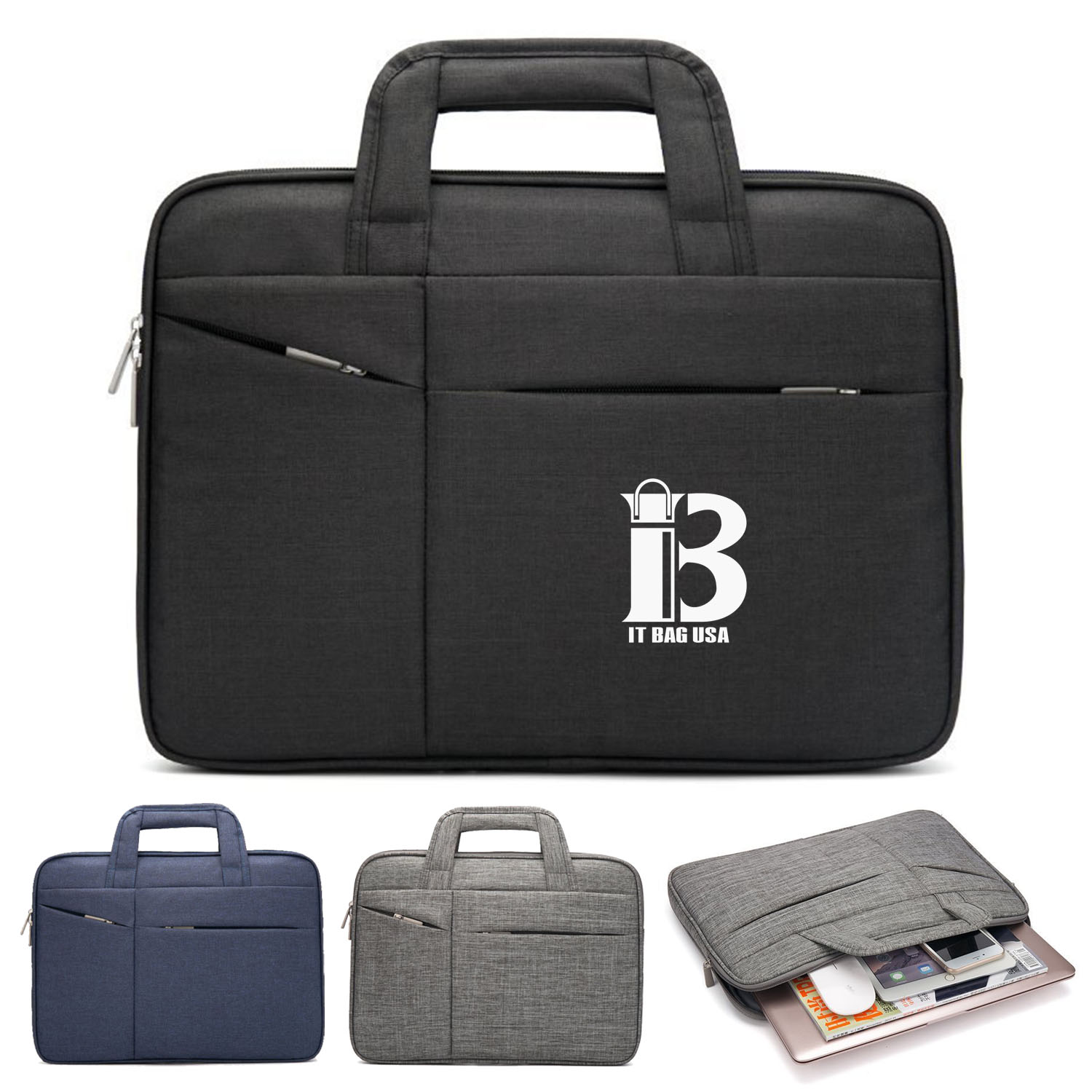 Canvas Laptop Bag 15.6 Inch Briefcase 8