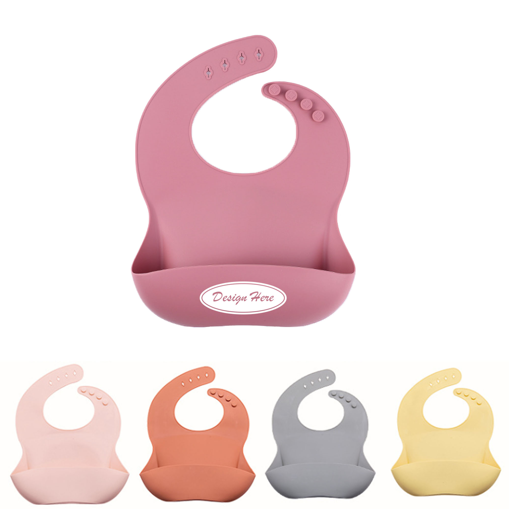 Durable Waterproof Baby Bibs Made of Silicone 1