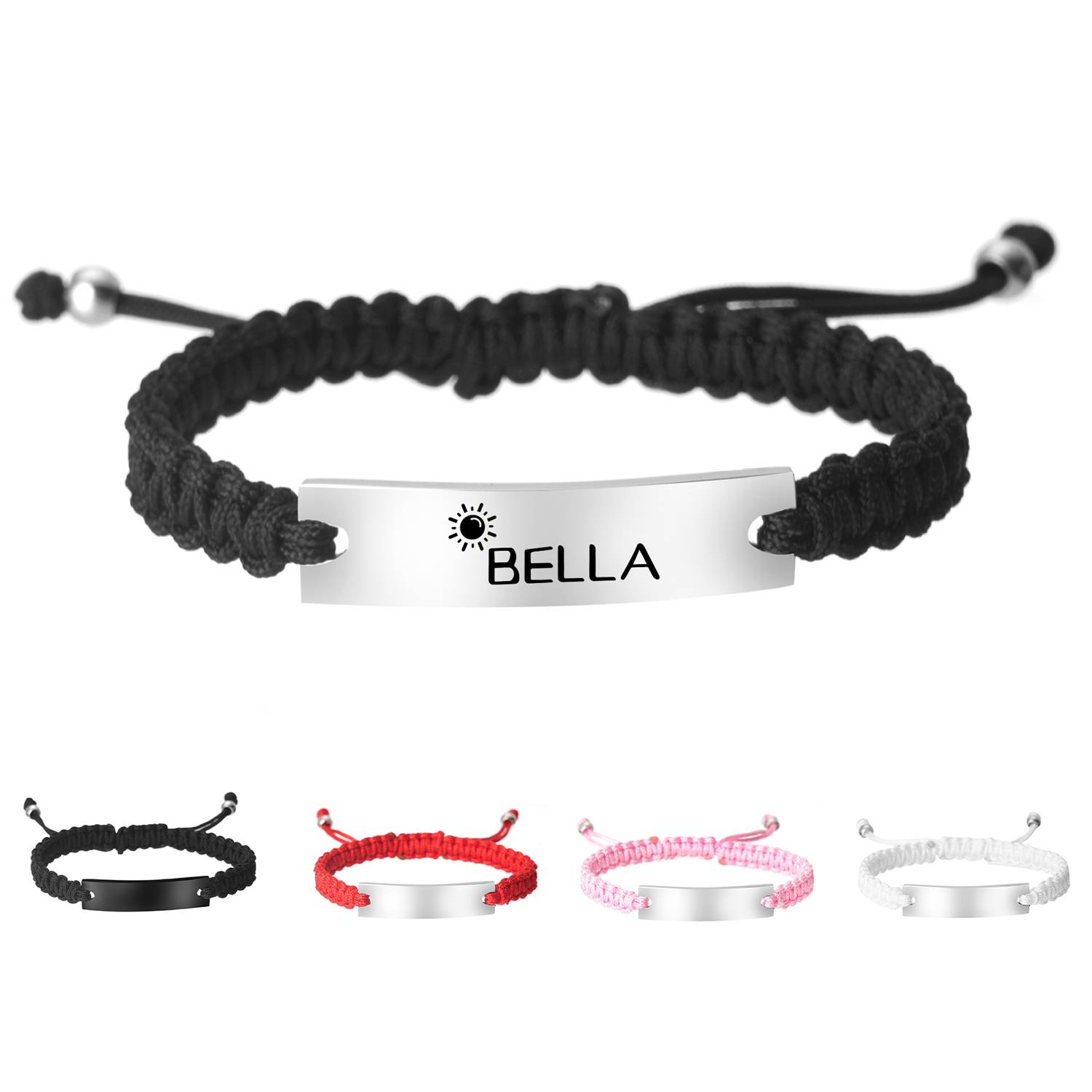 Stainless Steel Milanese rope black braided bracelet 4