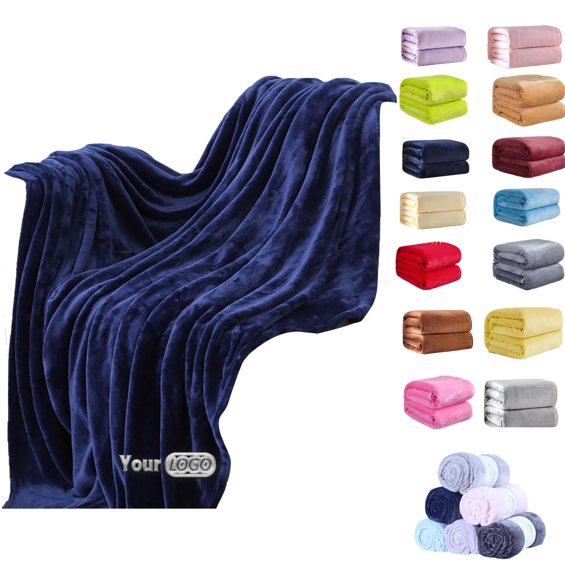 Flannel Solid Color Blanket 2