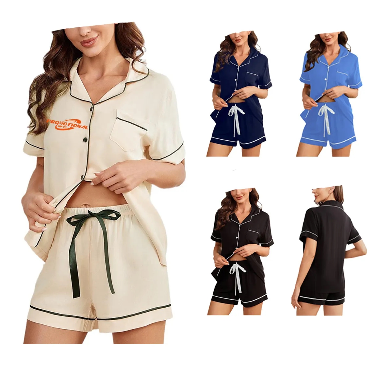 Womens Pajamas Short Sleeve Sleepwear Pj Set 3