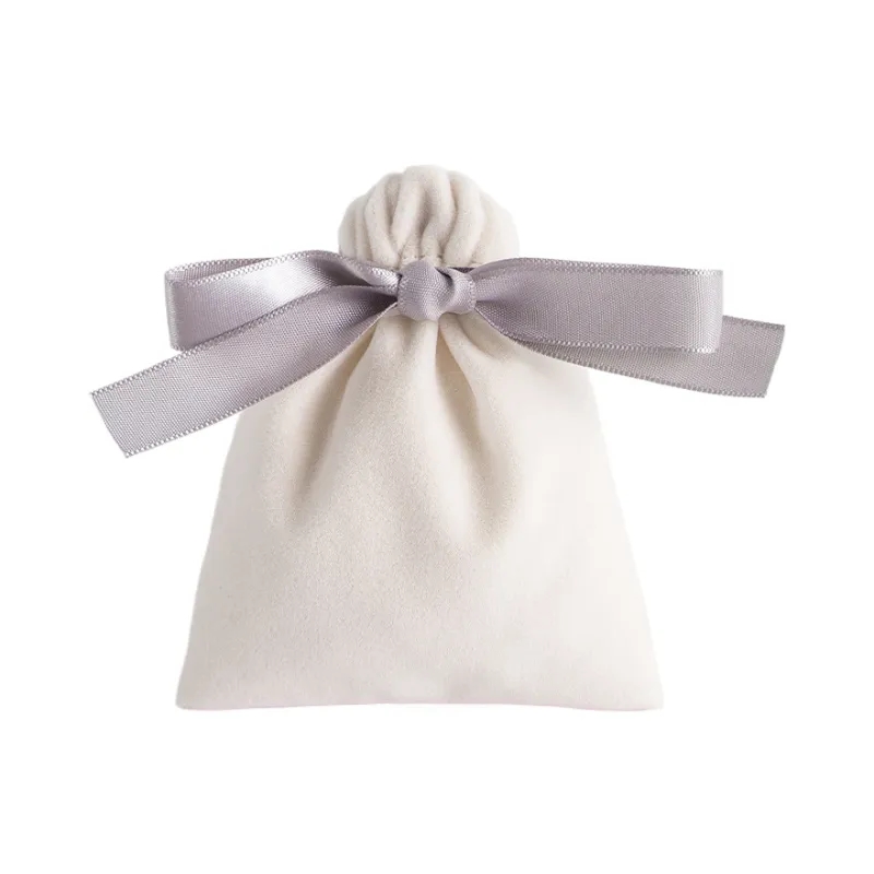 Velvet Drawstring Bag With Bowknot Ribbon 7