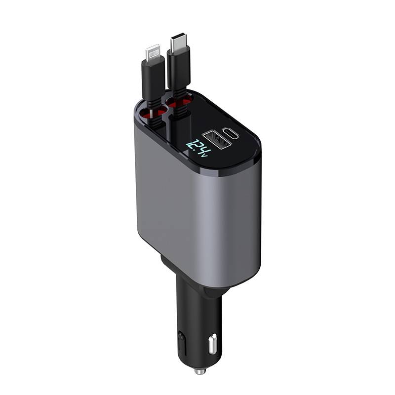 Retractable Car USB Charger 3