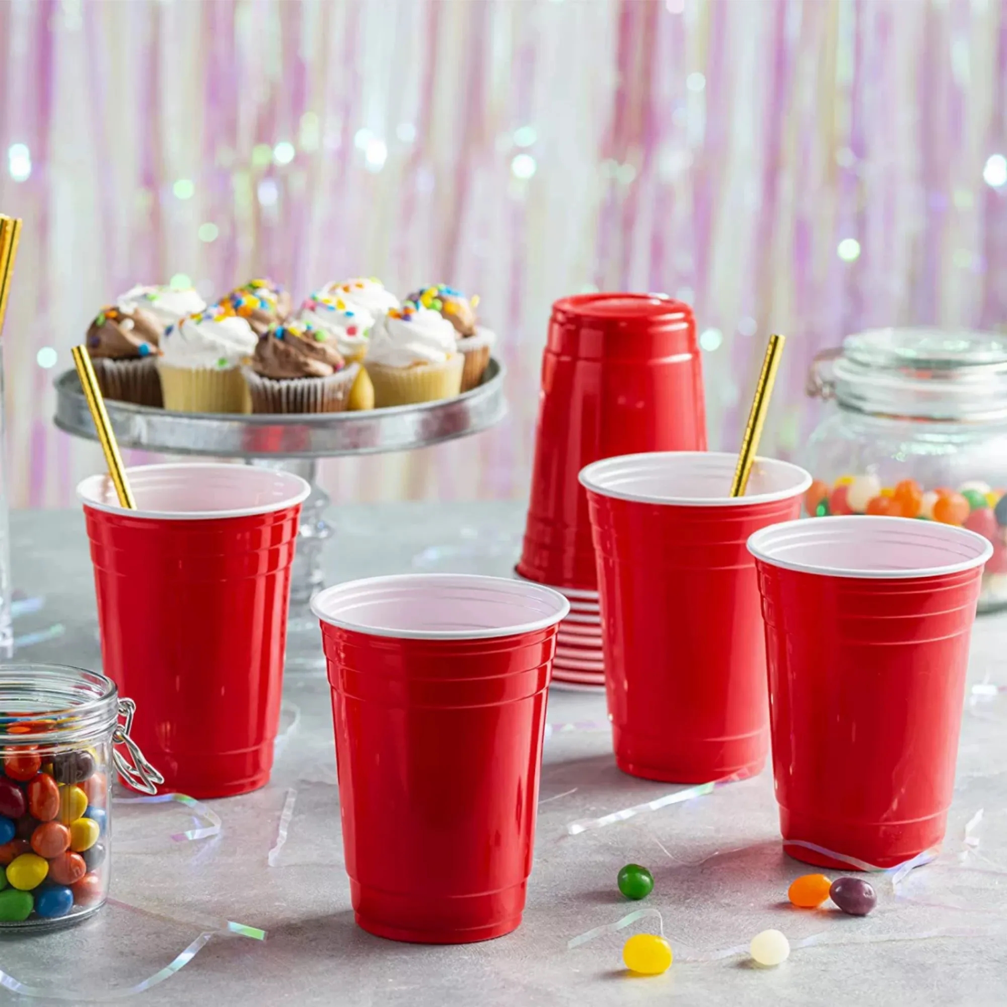 16oz Plastic Stadium Cups For Beer Pong Party Game 4
